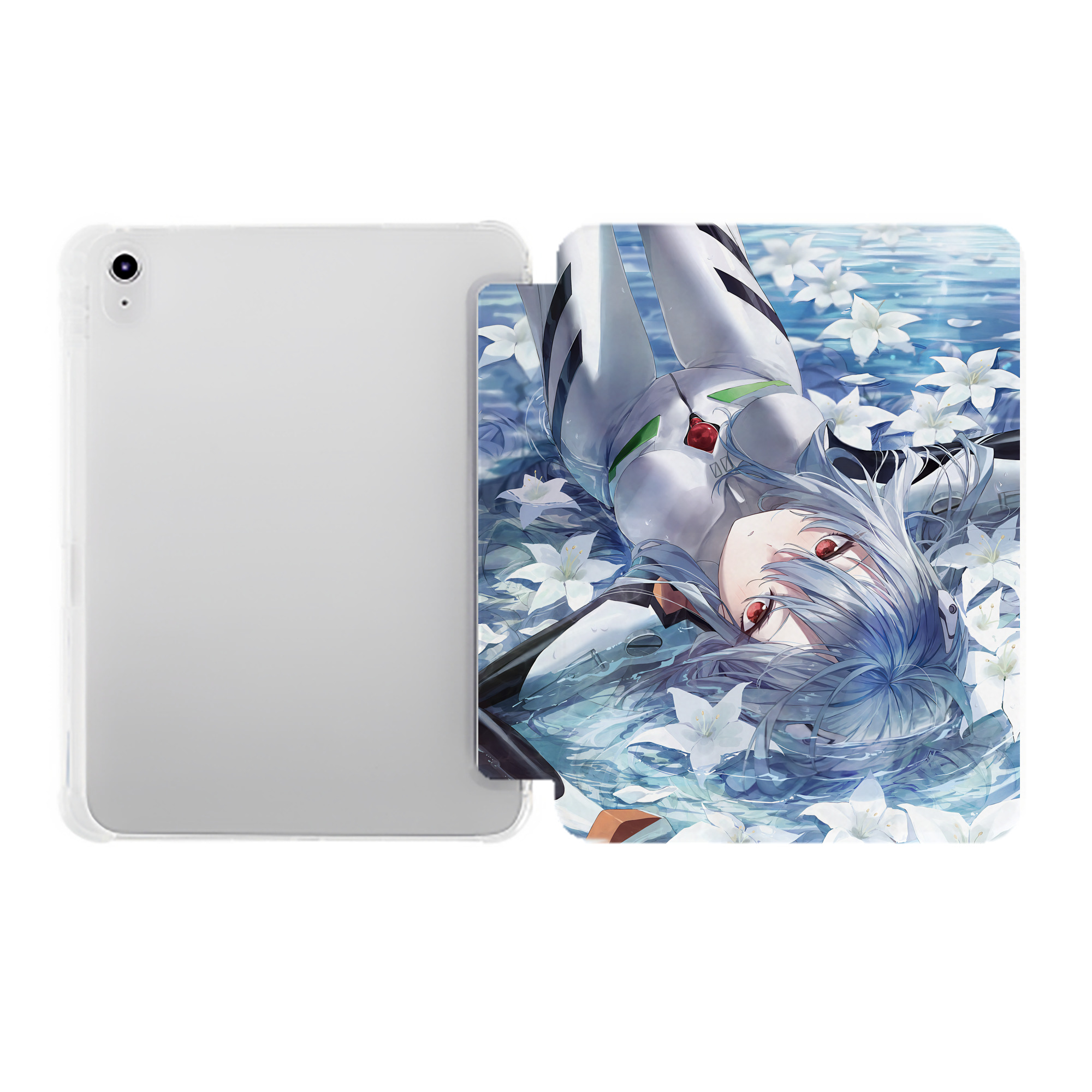 （画像用） EVA 新世紀エヴァンゲリオン IPad ケース ペン収納付き 三つ折りスタンド PUレザー×シリコン 対応機種9.5/10.5/10.9インチ